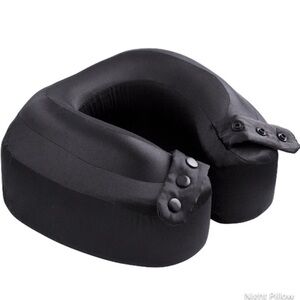NIGHT Silk Memory Foam Midnight Black Travel Neck Pillow